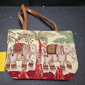 SMALL TOTE BAG - ELEPHANTS & MONKEYS